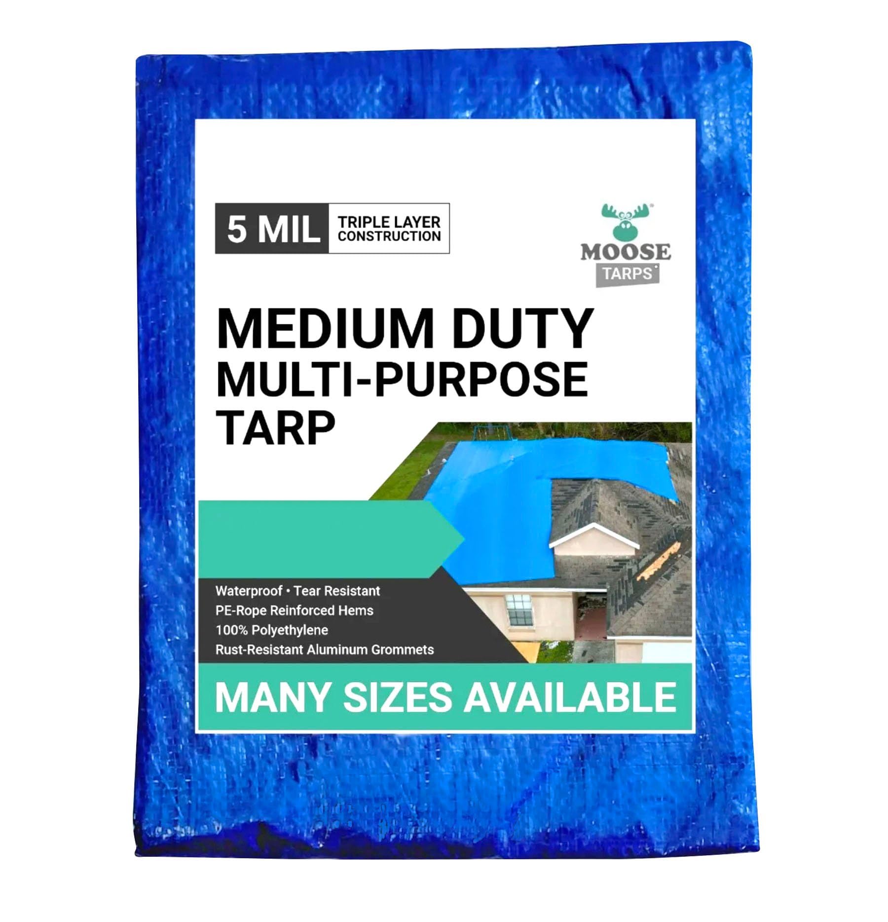 Moose Supply 15' x 45' Waterproof Tarp, Medium Duty